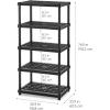 imageIRIS USA 5Shelf Heavy Duty Deep Plastic Storage Shelves 750lb Capacity 75quot H x 36quot W x 24quot D Large Modular Shelving Unit Storage Organizer for Garage Home ampamp Bathroom Rack  Black5Tier