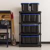 imageIRIS USA 5Shelf Heavy Duty Deep Plastic Storage Shelves 750lb Capacity 75quot H x 36quot W x 24quot D Large Modular Shelving Unit Storage Organizer for Garage Home ampamp Bathroom Rack  Black4Tier