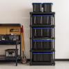 imageIRIS USA 5Shelf Heavy Duty Deep Plastic Storage Shelves 750lb Capacity 75quot H x 36quot W x 24quot D Large Modular Shelving Unit Storage Organizer for Garage Home ampamp Bathroom Rack  Black5Tier