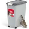 imageIRIS USA Dog Food Storage Container 40 lbs Wheels Airtight Lid Scoop Gray  Extra Sticky Lint Roller Value Pack Comes with Storage Box Standard and THandle Roller Refills 1260 Sheets TotalGrayDark Gray