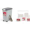 imageIRIS USA Dog Food Storage Container 40 lbs Wheels Airtight Lid Scoop Gray  Extra Sticky Lint Roller Value Pack Comes with Storage Box Standard and THandle Roller Refills 1260 Sheets TotalGrayDark Gray