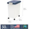 imageIRIS USA Dog Food Storage Container 40 lbs Wheels Airtight Lid Scoop Gray  Extra Sticky Lint Roller Value Pack Comes with Storage Box Standard and THandle Roller Refills 1260 Sheets TotalNavyPearl