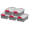imageIRIS USA 5 Gallon Lockable Storage Totes with Lids 6 Pack  Gray HeavyDuty Durable Stackable Containers Large Garage Organizing Bins Moving Tubs Rugged Sturdy Equipment Utility Tool Box3 Gal  5 Pack