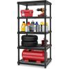 imageIRIS USA 5Shelf Heavy Duty Deep Plastic Storage Shelves 750lb Capacity 75quot H x 36quot W x 24quot D Large Modular Shelving Unit Storage Organizer for Garage Home ampamp Bathroom Rack  Black5Tier