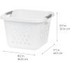 imageIRIS USA Laundry Basket Hamper Bag 4Pack Compact Aesthetic Plastic 30L  1 Bushel Dirty Clothes Sorter Bin Organizer for Blankets Bathroom Dorm Bedroom with Ventilation Holes Carry Handles White
