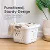 imageIRIS USA Laundry Basket Hamper Bag 4Pack Compact Aesthetic Plastic 30L  1 Bushel Dirty Clothes Sorter Bin Organizer for Blankets Bathroom Dorm Bedroom with Ventilation Holes Carry Handles White