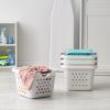 imageIRIS USA Laundry Basket Hamper Bag 4Pack Compact Aesthetic Plastic 30L  1 Bushel Dirty Clothes Sorter Bin Organizer for Blankets Bathroom Dorm Bedroom with Ventilation Holes Carry Handles White