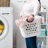 imageIRIS USA Laundry Basket Hamper Bag 4Pack Compact Aesthetic Plastic 30L  1 Bushel Dirty Clothes Sorter Bin Organizer for Blankets Bathroom Dorm Bedroom with Ventilation Holes Carry Handles White
