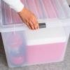 imageIRIS USA 132 Qt Stackable Plastic Storage Bins with Lids 1 Pack  BPAFree SeeThrough Organizing Solution Latches Durable Nestable Containers Secure Pull Handle Made in USA  ClearClear