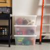imageIRIS USA 132 Qt Stackable Plastic Storage Bins with Lids 1 Pack  BPAFree SeeThrough Organizing Solution Latches Durable Nestable Containers Secure Pull Handle Made in USA  ClearClear