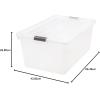 imageIRIS USA 132 Qt Stackable Plastic Storage Bins with Lids 1 Pack  BPAFree SeeThrough Organizing Solution Latches Durable Nestable Containers Secure Pull Handle Made in USA  ClearClear
