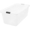 imageIRIS USA 132 Qt Stackable Plastic Storage Bins with Lids 1 Pack  BPAFree SeeThrough Organizing Solution Latches Durable Nestable Containers Secure Pull Handle Made in USA  ClearClear