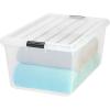imageIRIS USA 132 Qt Stackable Plastic Storage Bins with Lids 1 Pack  BPAFree SeeThrough Organizing Solution Latches Durable Nestable Containers Secure Pull Handle Made in USA  ClearClear