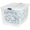 imageIRIS USA 132 Qt Stackable Plastic Storage Bins with Lids 1 Pack  BPAFree SeeThrough Organizing Solution Latches Durable Nestable Containers Secure Pull Handle Made in USA  ClearClear