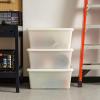 imageIRIS USA 132 Qt Stackable Plastic Storage Bins with Lids 1 Pack  BPAFree SeeThrough Organizing Solution Latches Durable Nestable Containers Secure Pull Handle Made in USA  ClearPearl
