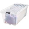 imageIRIS USA 132 Qt Stackable Plastic Storage Bins with Lids 1 Pack  BPAFree SeeThrough Organizing Solution Latches Durable Nestable Containers Secure Pull Handle Made in USA  ClearClear
