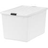 imageIRIS USA 132 Qt Stackable Plastic Storage Bins with Lids 1 Pack  BPAFree SeeThrough Organizing Solution Latches Durable Nestable Containers Secure Pull Handle Made in USA  ClearClear