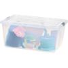 imageIRIS USA 132 Qt Stackable Plastic Storage Bins with Lids 1 Pack  BPAFree SeeThrough Organizing Solution Latches Durable Nestable Containers Secure Pull Handle Made in USA  ClearClear