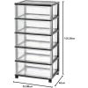 imageIRIS USA Plastic Drawer Storage Organizer Rolling Cart with Wheels Casters 4Drawers for Art Craft Supplies Bathroom Dorm Bedroom Laundry Room Wide BlackBlack
