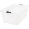 imageIRIS USA 132 Qt Stackable Plastic Storage Bins with Lids 1 Pack  BPAFree SeeThrough Organizing Solution Latches Durable Nestable Containers Secure Pull Handle Made in USA  ClearClear