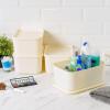 imageIRIS USA 7 Qt Plastic Basket Storage Bins with Lids Small 4Pack Stackable Lidded Storage Organizer Bins for Kitchen Bathroom and Bedroom PearlOff White