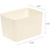 imageIRIS USA 7 Qt Plastic Basket Storage Bins with Lids Small 4Pack Stackable Lidded Storage Organizer Bins for Kitchen Bathroom and Bedroom PearlOff White