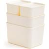 imageIRIS USA 7 Qt Plastic Basket Storage Bins with Lids Small 4Pack Stackable Lidded Storage Organizer Bins for Kitchen Bathroom and Bedroom PearlOff White