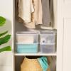 imageIRIS USA 7 Qt Plastic Basket Storage Bins with Lids Small 4Pack Stackable Lidded Storage Organizer Bins for Kitchen Bathroom and Bedroom PearlPearl