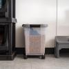 imageIRIS USA Airtight Dog Food Storage Container 25 lbs Removable Wheels for Dog Cat Bird and Other Pets Food Storage Bin Keep Fresh Made in USA ClearDark GrayClearDark Gray