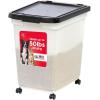 imageIRIS USA Airtight Dog Food Storage Container 25 lbs Removable Wheels for Dog Cat Bird and Other Pets Food Storage Bin Keep Fresh Made in USA ClearDark GrayPearlBlack