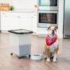 imageIRIS USA Airtight Dog Food Storage Container 25 lbs Removable Wheels for Dog Cat Bird and Other Pets Food Storage Bin Keep Fresh Made in USA ClearDark GrayPearlBlack