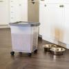imageIRIS USA Airtight Dog Food Storage Container 25 lbs Removable Wheels for Dog Cat Bird and Other Pets Food Storage Bin Keep Fresh Made in USA ClearDark GrayClearDark Gray