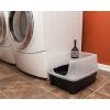 imageIRIS USA Cat Litter Box with High Walls and Handles Made with Flexible Plastic Sage GreenBlack
