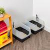 imageIRIS USA Cat Litter Box with High Walls and Handles Made with Flexible Plastic Sage GreenBlack