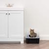 imageIRIS USA Cat Litter Box with High Walls and Handles Made with Flexible Plastic Sage GreenBlack