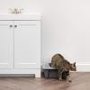 imageIRIS USA Cat Litter Box with High Walls and Handles Made with Flexible Plastic Sage GreenDark Gray