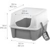 imageIRIS USA Cat Litter Box with High Walls and Handles Made with Flexible Plastic Sage GreenDark Gray