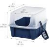 imageIRIS USA Cat Litter Box with High Walls and Handles Made with Flexible Plastic Sage GreenNavy