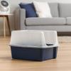 imageIRIS USA Cat Litter Box with High Walls and Handles Made with Flexible Plastic Sage GreenNavy