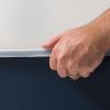 imageIRIS USA Cat Litter Box with High Walls and Handles Made with Flexible Plastic Sage GreenNavy