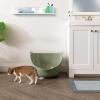 imageIRIS USA Cat Litter Box with High Walls and Handles Made with Flexible Plastic Sage GreenSage Green