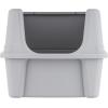 imageIRIS USA Cat Litter Box with High Walls and Handles Made with Flexible Plastic Sage GreenSilver