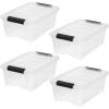 imageIRIS USA 4Pack Storage Bins with Lids 13 Quart Made in USA Stackable SeeThrough Organizing Solution Latches Durable Nestable Containers Secure Pull Handle BPAFree Plastic
