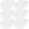 imageIRIS USA 6Pack Storage Bins with Lids 6 Quart Shoe Boxes Clear Stackable Containers Organize Shoes Closet Shelves Classroom Organization Teacher Tools Game Storage  BPAFree Plastic6 Qt  6 Pack