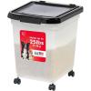 imageIRIS USA Airtight Dog Food Storage Container 25 lbs Removable Wheels for Dog Cat Bird and Other Pets Food Storage Bin Keep Fresh Made in USA ClearDark GrayPearlBlack