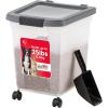 imageIRIS USA Airtight Dog Food Storage Container 25 lbs Removable Wheels for Dog Cat Bird and Other Pets Food Storage Bin Keep Fresh Made in USA ClearDark GrayClearDark Gray