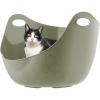 imageIRIS USA Cat Litter Box with High Walls and Handles Made with Flexible Plastic Sage GreenSage Green