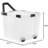 imageIRIS USA 106 Quart WEATHERPRO Wheeled Plastic Storage Bin Tote Organizing Container with Durable Lid and Seal and Secure Latching Buckles ClearBlack 3 PackClear