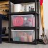 imageIRIS USA 2Pack Storage Bins with Lids 72 Quart Made in USA Stackable SeeThrough Organizing Solution Latches Durable Nestable Containers Secure Pull Handle BPAFree Plastic94 Qt  4 Pack