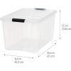 imageIRIS USA 2Pack Storage Bins with Lids 72 Quart Made in USA Stackable SeeThrough Organizing Solution Latches Durable Nestable Containers Secure Pull Handle BPAFree Plastic72 Qt  6 Pack